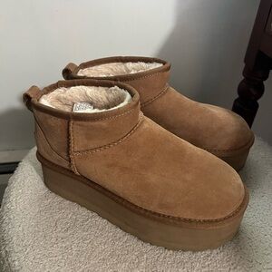UGG Brown Suede Platform Boots